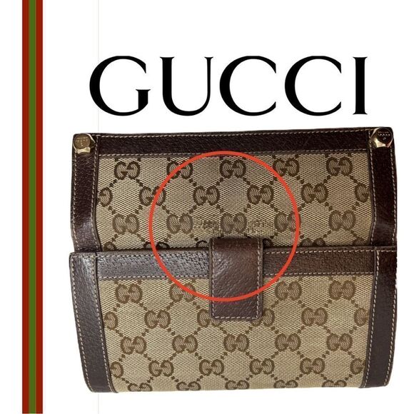 Gucci Authentic Beige/Brown GG Canvas and Leather Continental Wallet - Picture 3 of 4